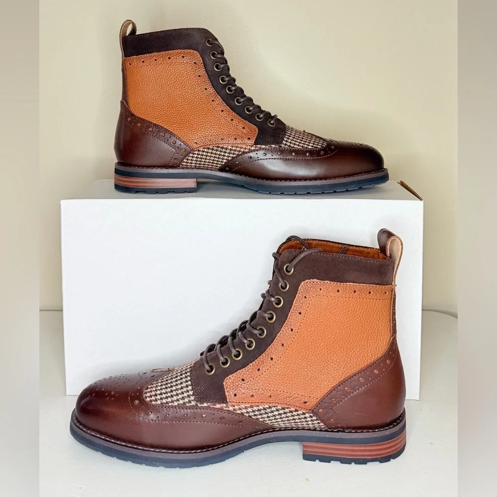 Stacy Adams Sz 9 Elegant Two-Tone Leather Men's Boots